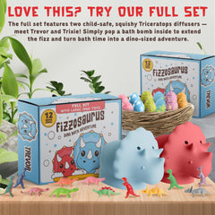 Quack Quack Moo dino bath bomb surprise during bath