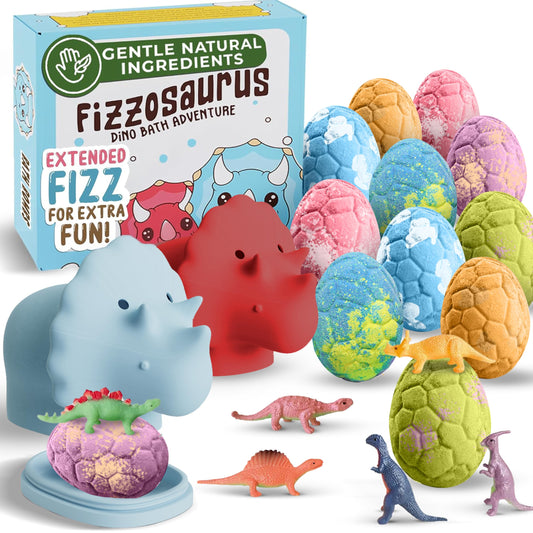 Quack Quack Moo dino bath bombs pack reveal a playful toy during bath time
