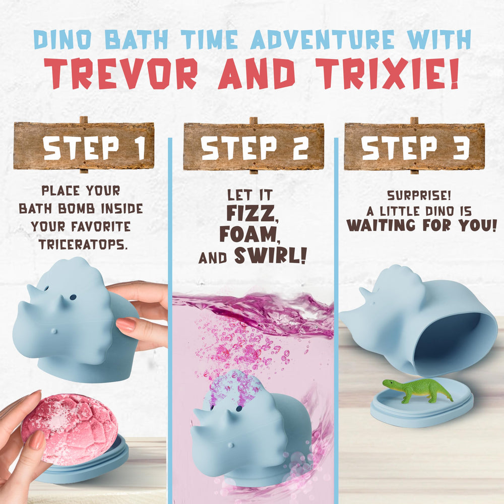 Quack Quack Moo fizzy dino bath time creates colorful bubbles