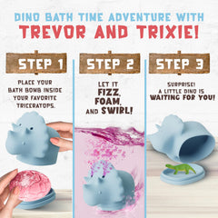 Quack Quack Moo fizzy dino bath time creates colorful bubbles