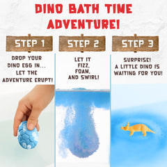 Quack Quack Moo organic dino eggs bath bomb revealing a toy