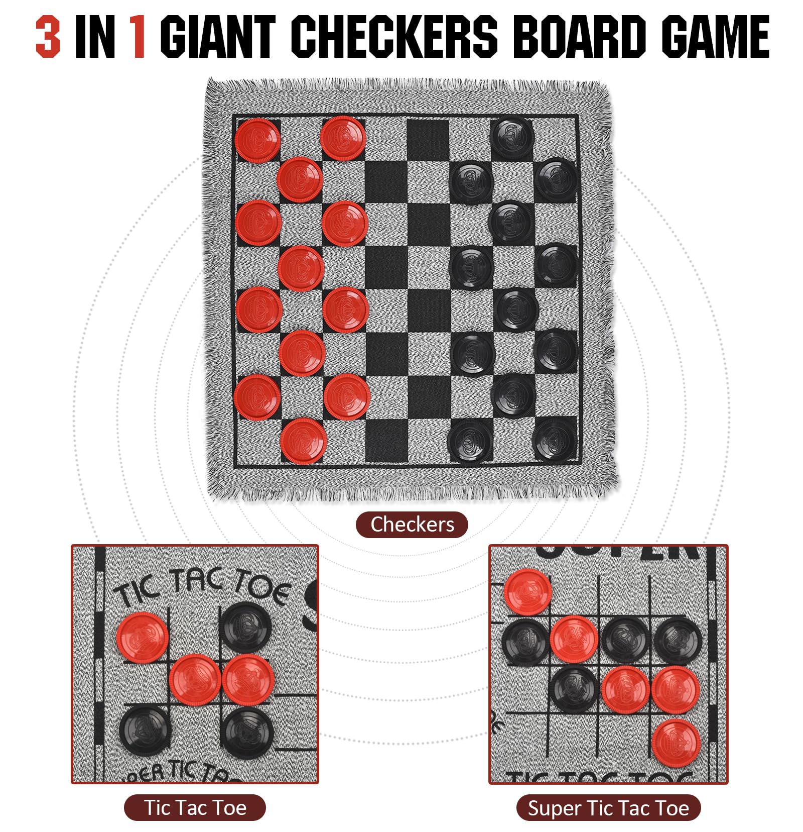 QuadPro 3-in-1 jumbo tic-tac-toe grid for versatile family games.