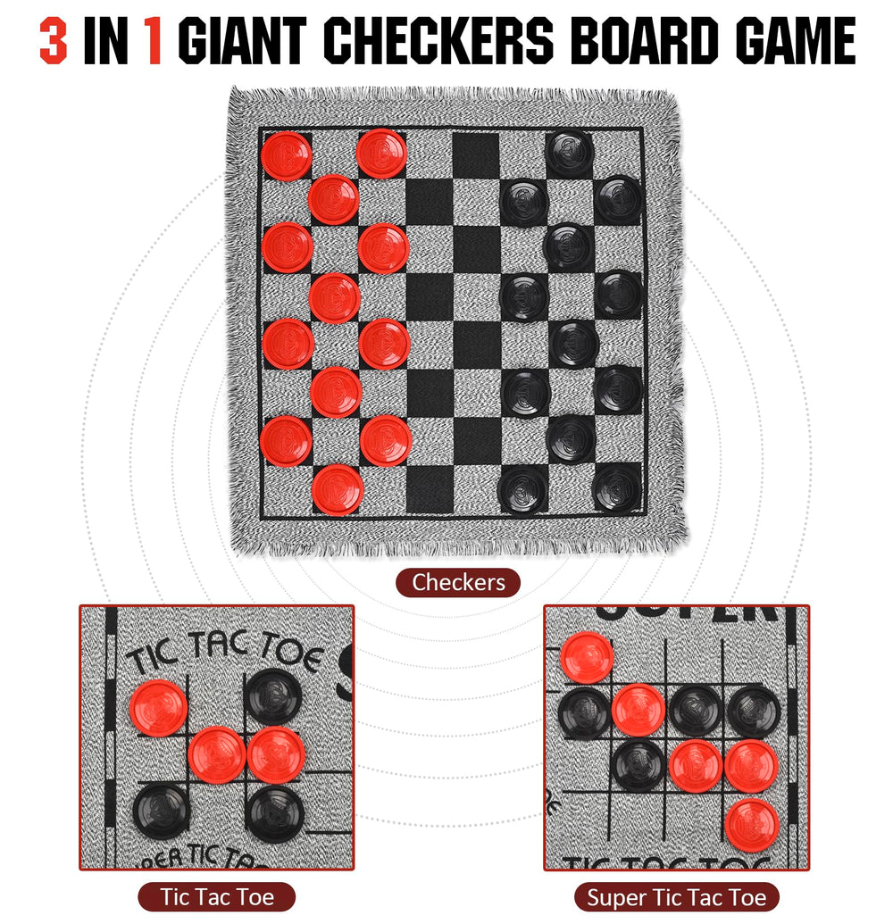 QuadPro 3-in-1 jumbo tic-tac-toe grid for versatile family games.