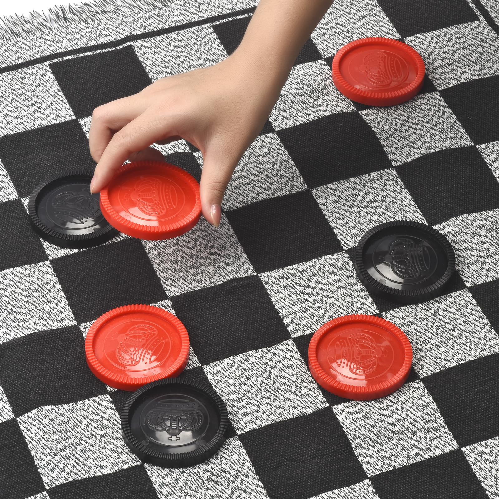 QuadPro checkers play mat is safe, durable, and machine washable.