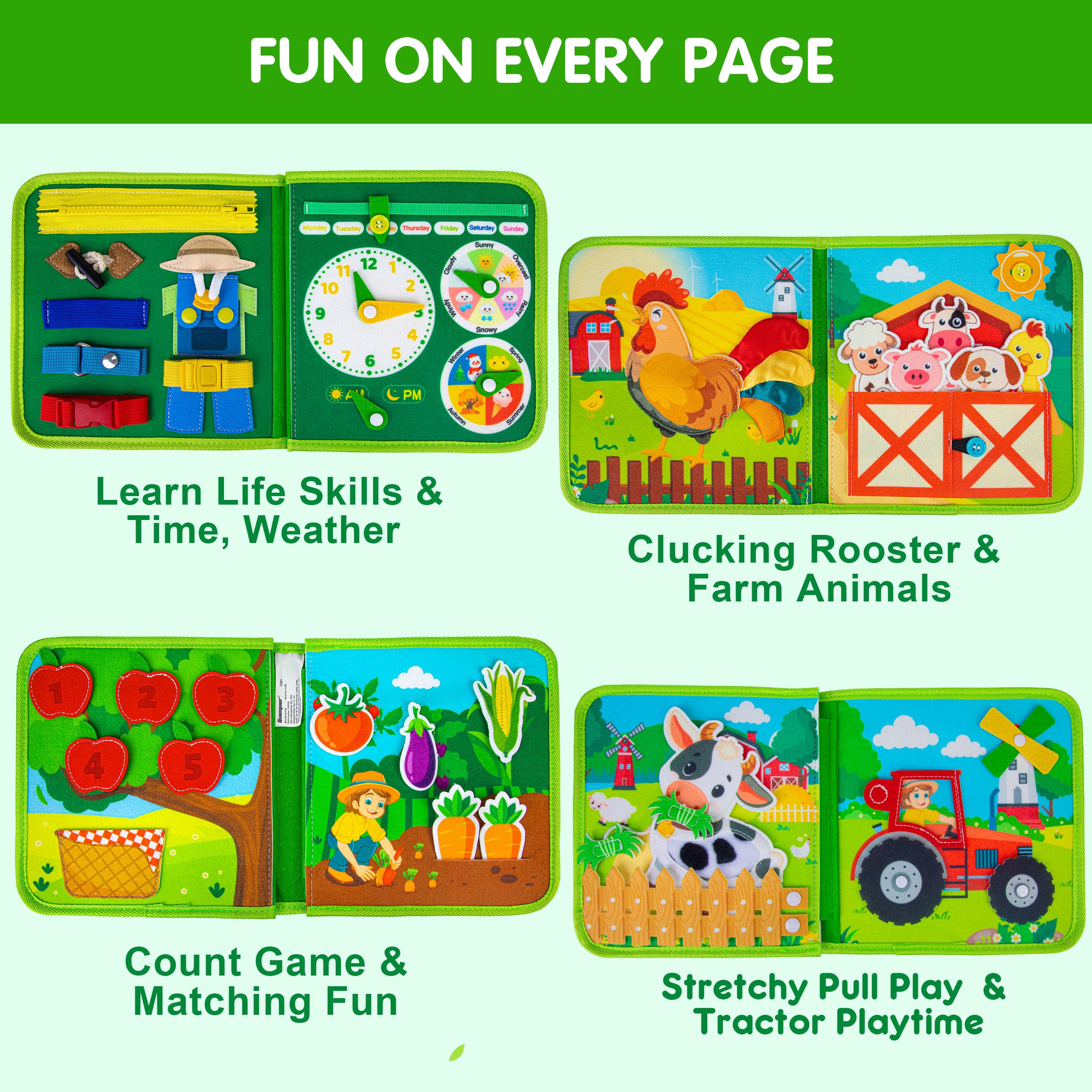Quanquer Montessori Busy Book Color Number page combines color play with number awareness.