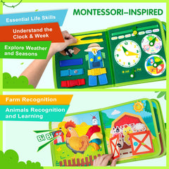 Quanquer Montessori Busy Book Finger Puppets page sparks imaginative storytelling and motor control.