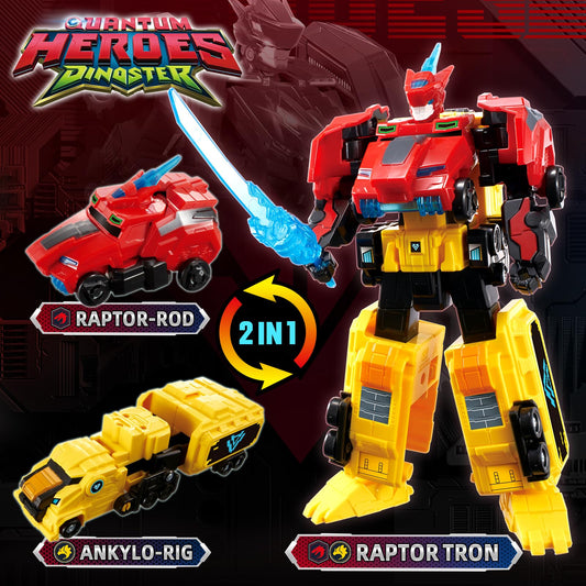 Dinoster Raptor Tron in robot mode ready for rescue missions and adventures.