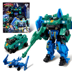 Quantum Heroes Dinoster Stego Blast Wing robot pose promotes imaginative play and dexterity