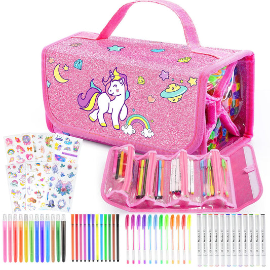 Quapify Unicorn pencil case keeps art supplies organized for on the go creativity.