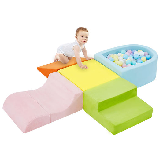QUCHI 5-piece foam blocks with ball pit for safe indoor play