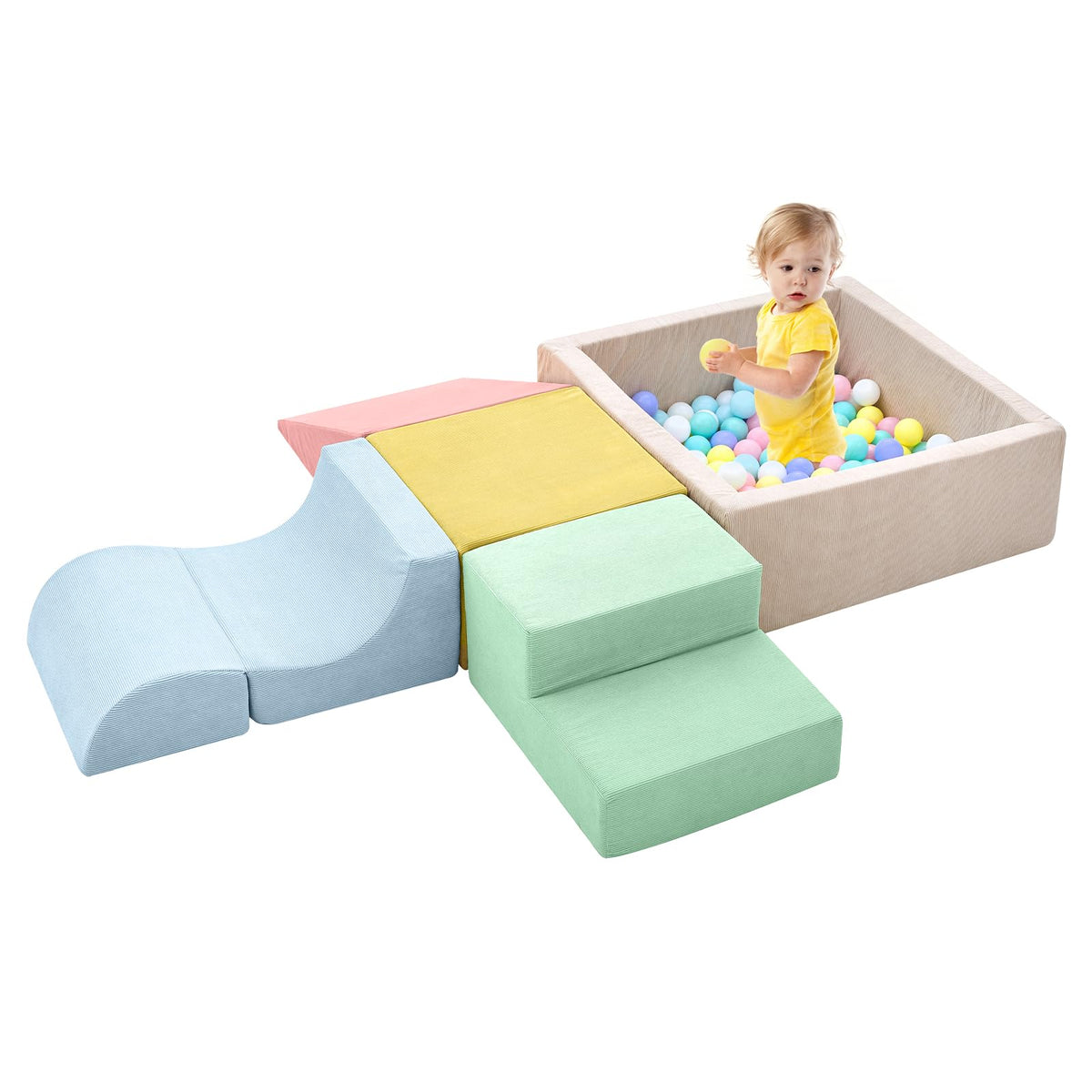 QUCHI climbing blocks 5-piece set for versatile indoor play and learning.