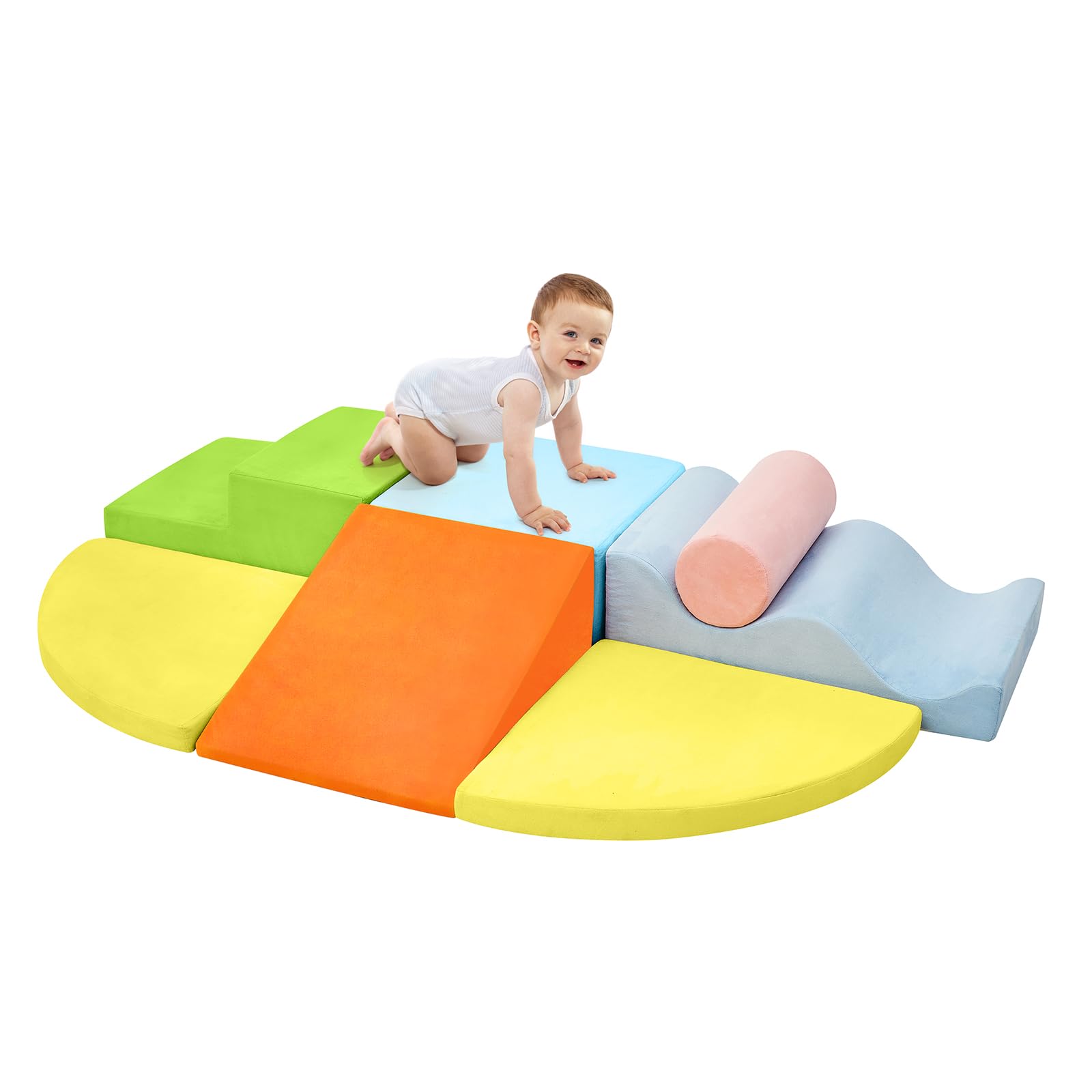 QUCHI climbing blocks colorful stack for toddlers promotes cognitive play and coordination.