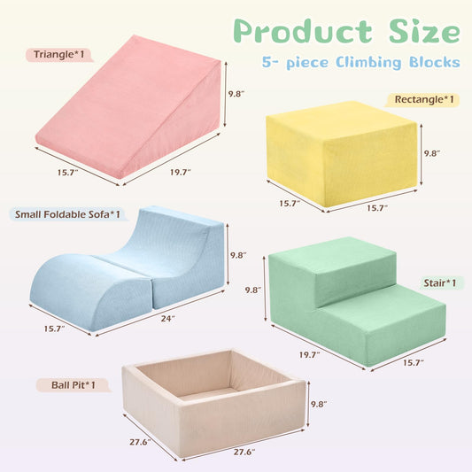 QUCHI foam blocks with ball pit cover for easy cleaning and imaginative play.