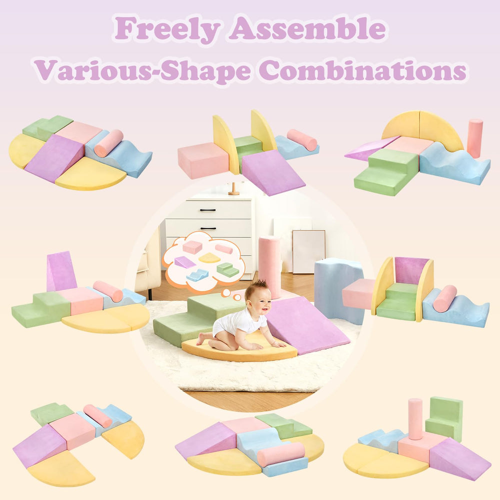 QUCHI toddler climbing blocks stack-play highlights versatile configurations