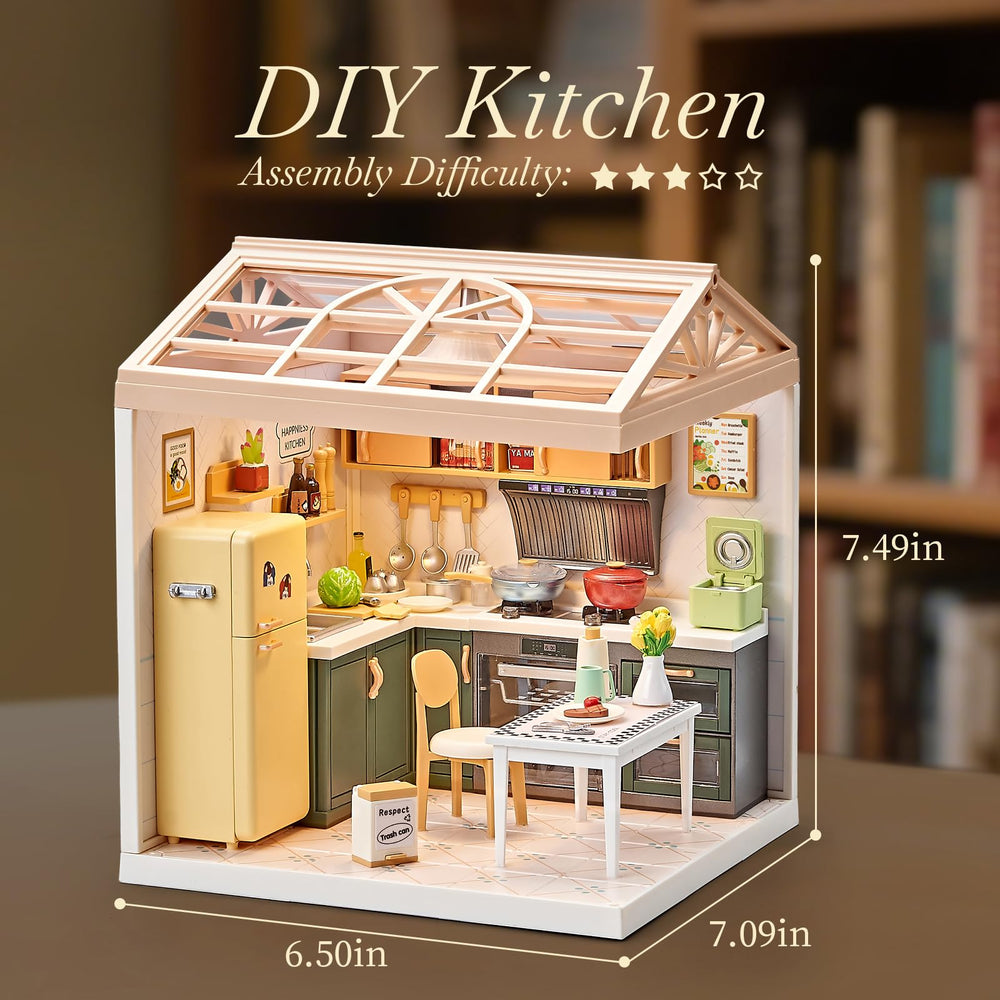 Qudify dollhouse kitchen stove detail sparks imaginative cooking scenarios.