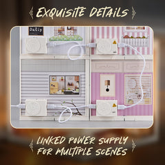 Qudify 1:20 scale dollhouse frame showcases compact, detailed furniture.