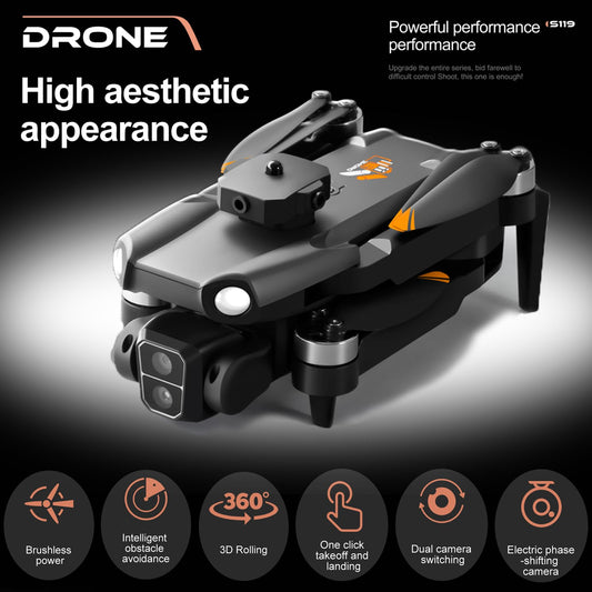 Qudify optical-flow hover technology helps stable low-altitude positioning.