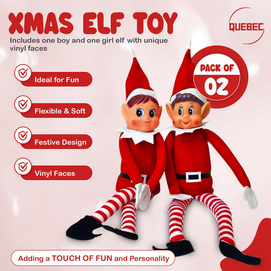 Quebec Naughty Elf Set elvie figure ideal for imaginative stories and shelf decor.