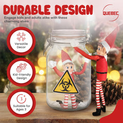 Quebec Naughty Elf Set soft-body design invites cuddly, safe holiday cuddling for kids.