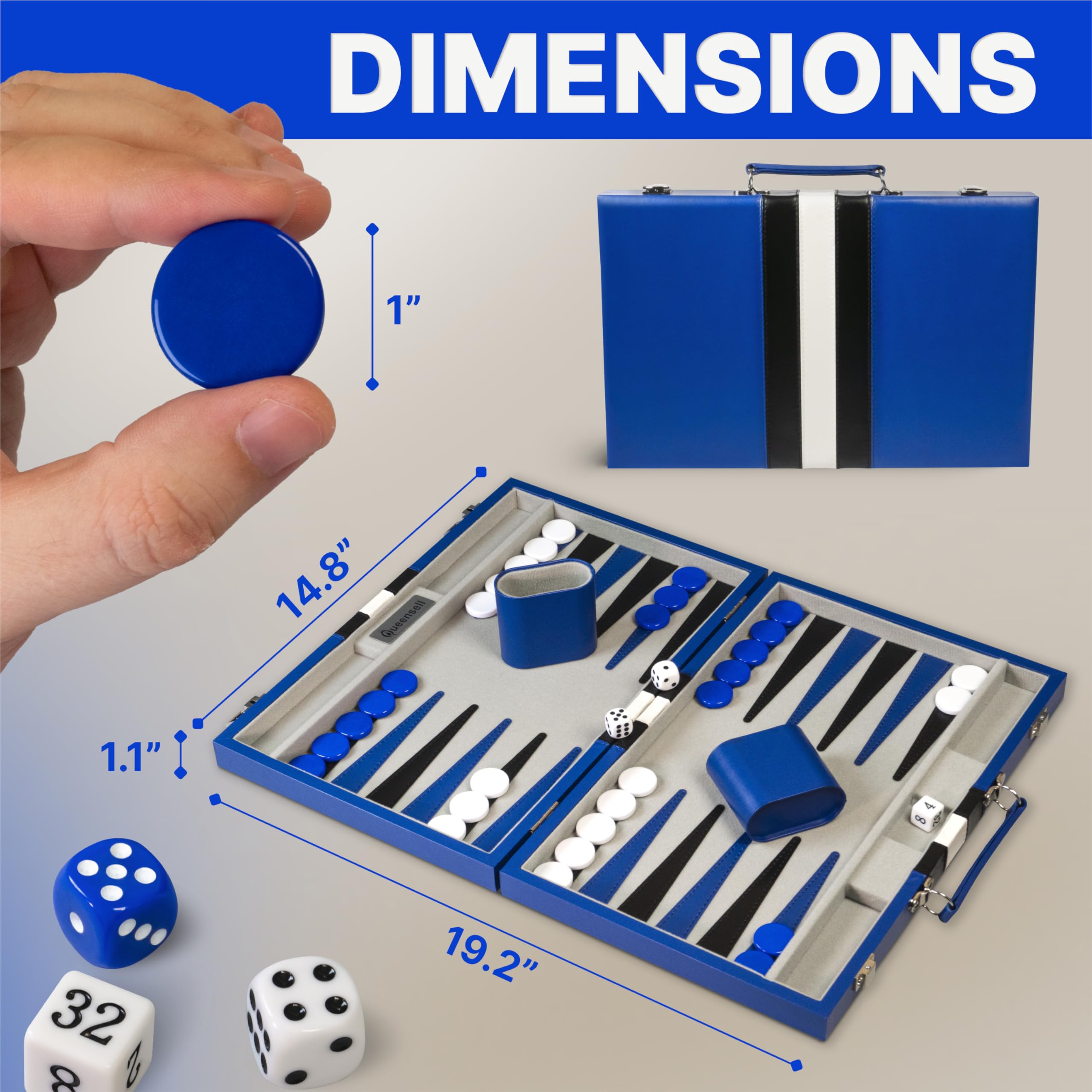 Queensell backgammon 32 checkers deliver crisp, consistent gameplay