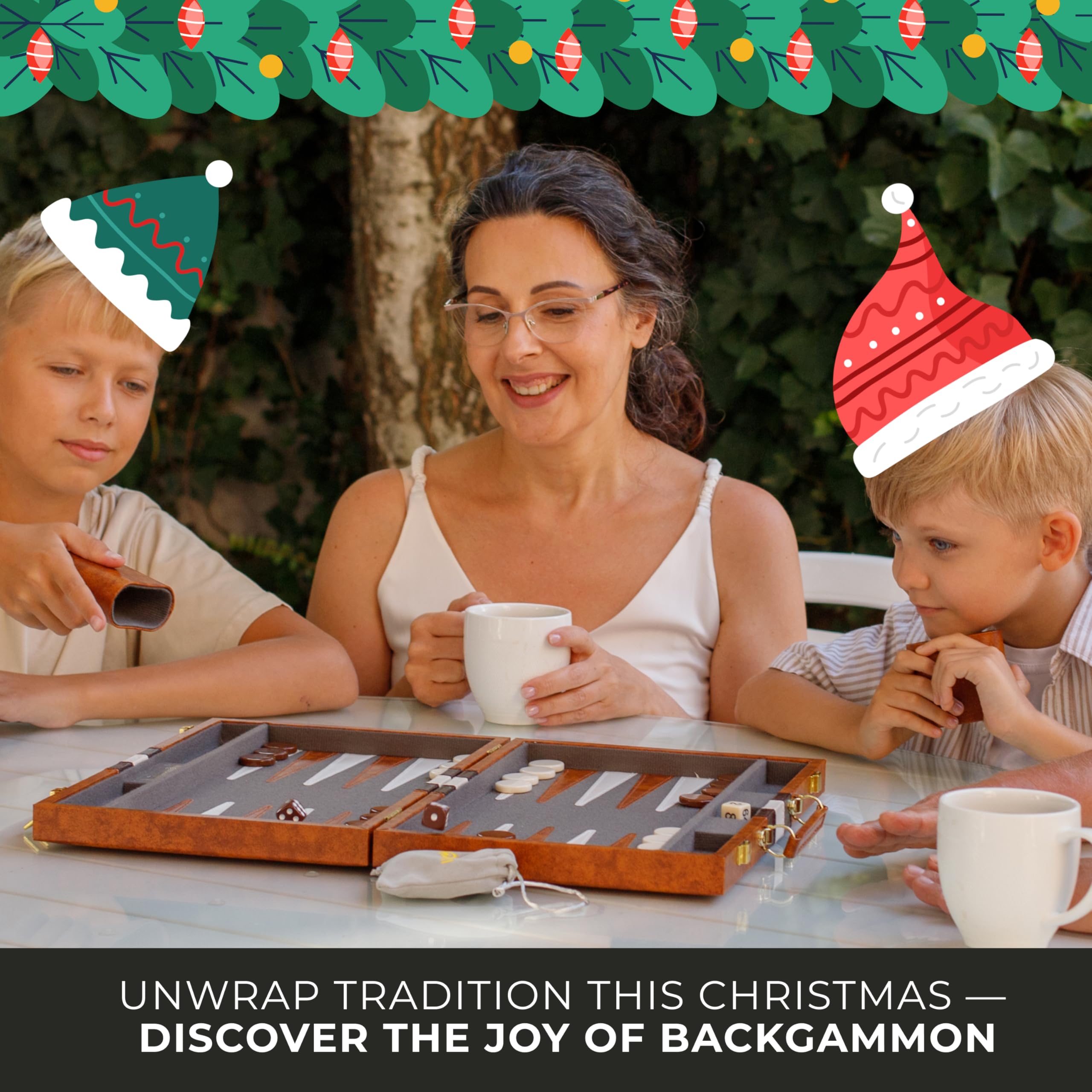 Queensell gift-ready backgammon set ideal for adults and kids