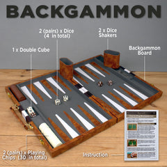 Queensell backgammon pieces set with 32-count for complete gameplay