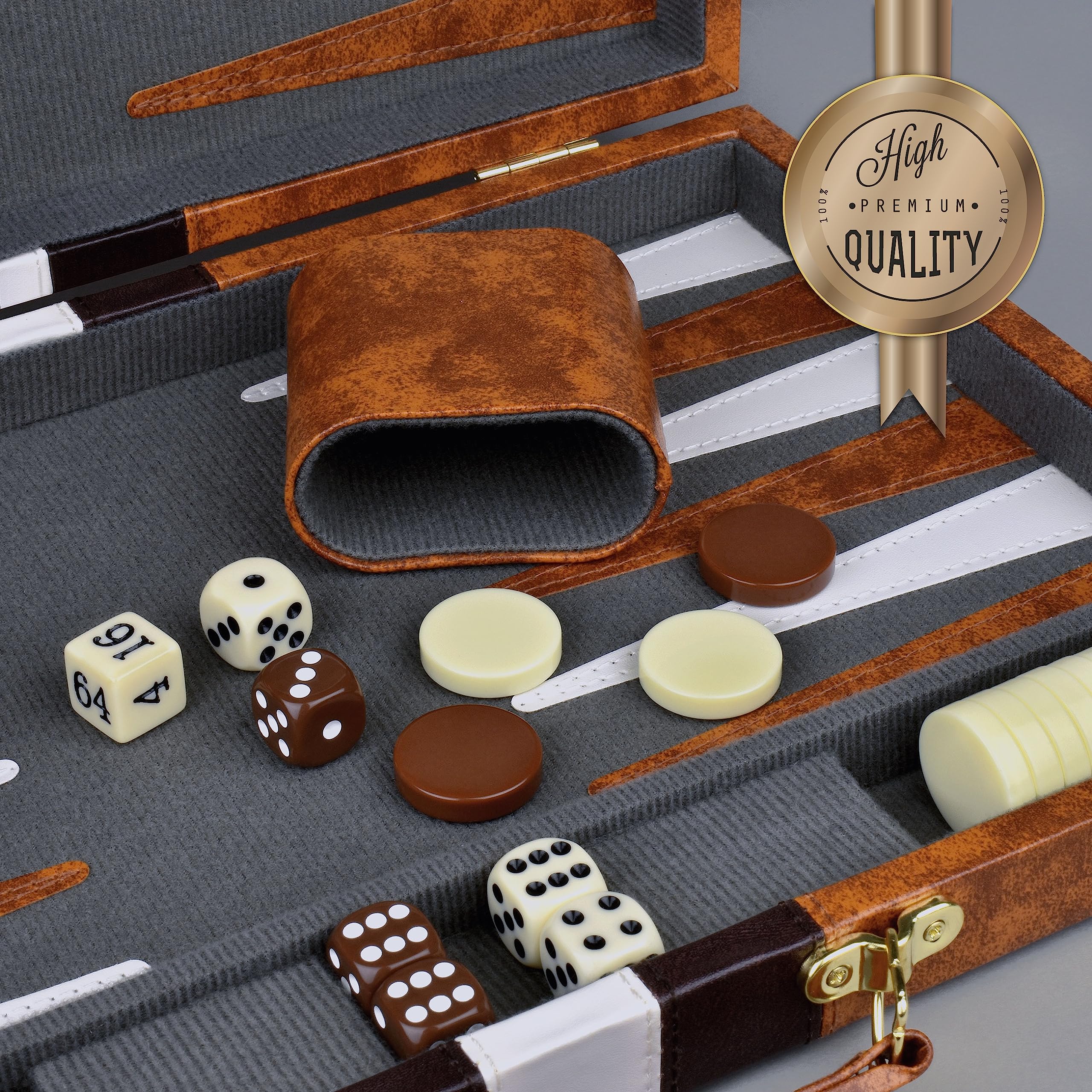 Queensell backgammon on a table during family game night