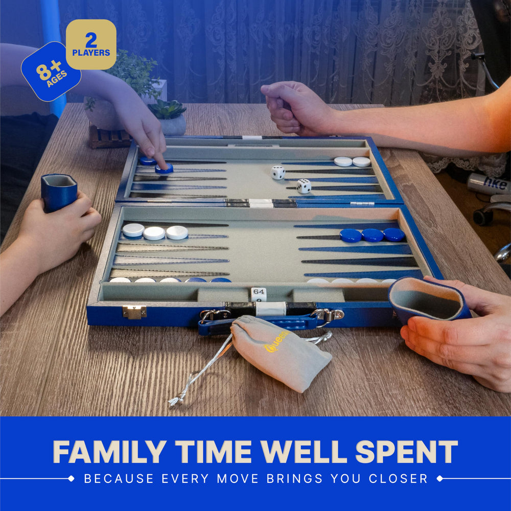 Queensell backgammon stitched points add durability and elegant detail
