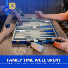 Queensell backgammon stitched points add durability and elegant detail