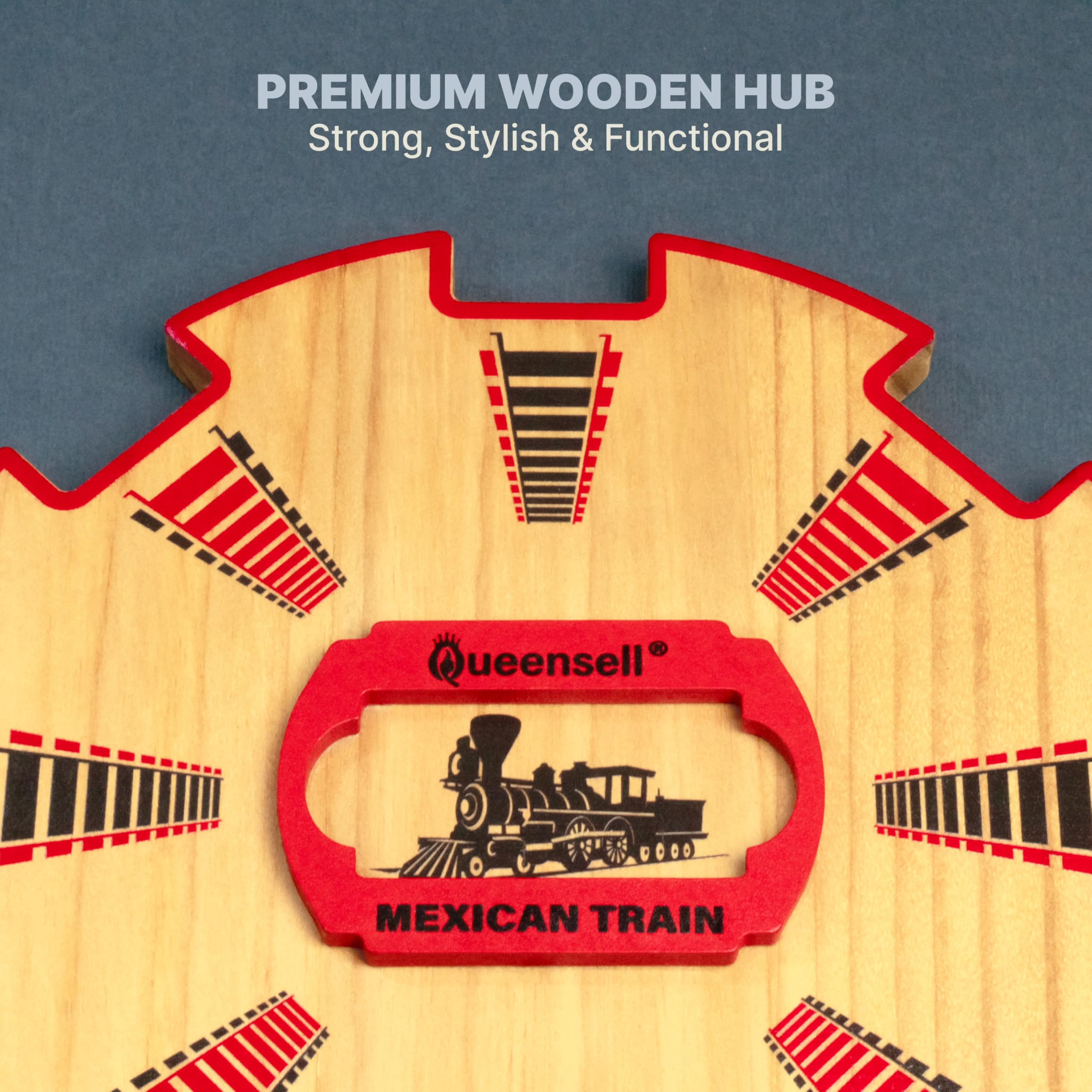 Queensell classic wooden hub for organized game night.