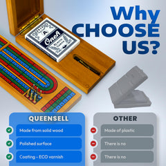 Queensell pegs in three colors ready for rounds