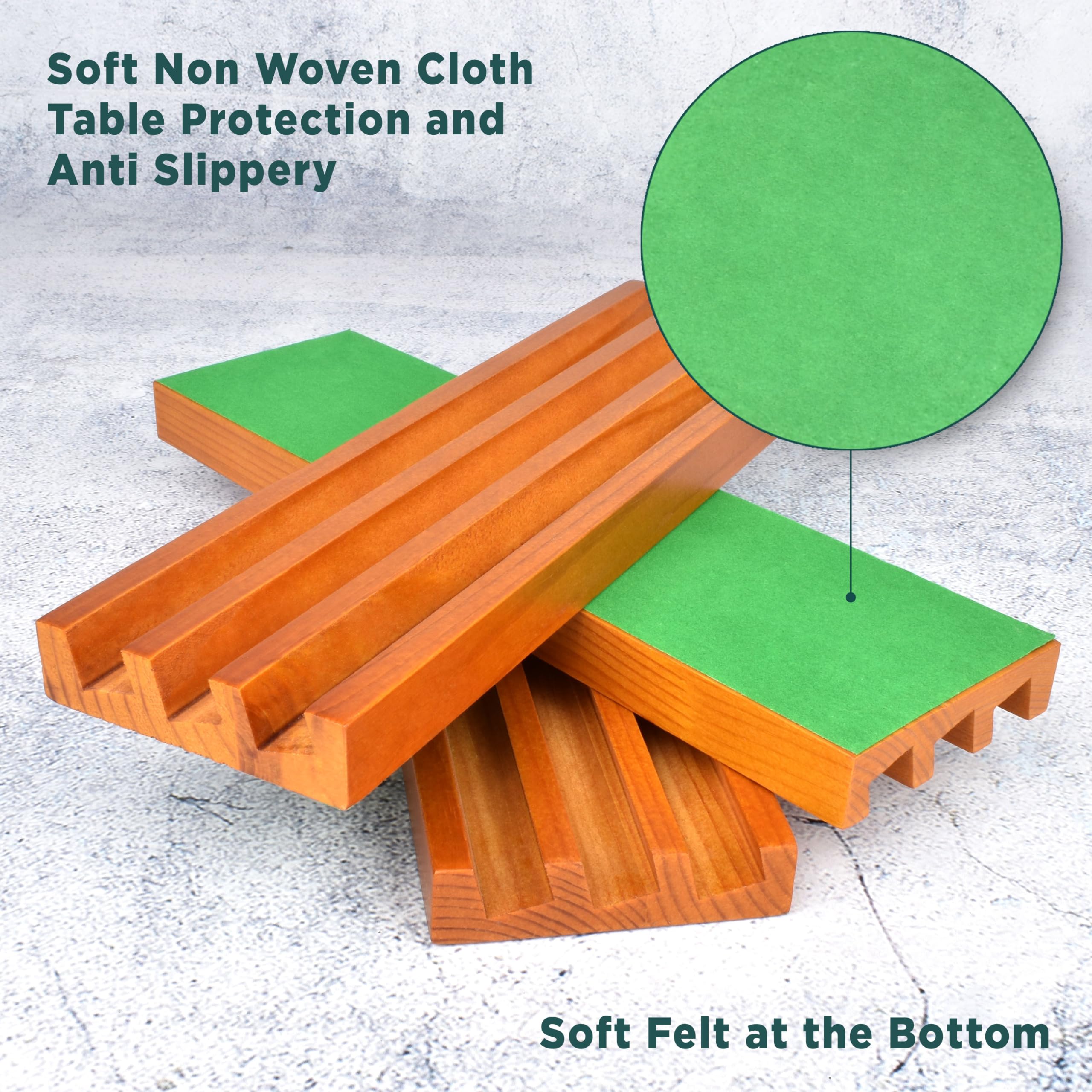 Designed to hold tiles up to 0.6 inches for Mexican Train and more.