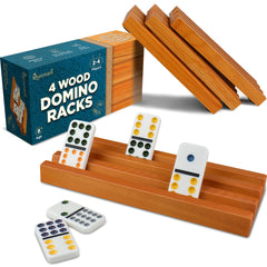 Queensell domino holders wooden tray close-up showing smooth finish and sturdy support.