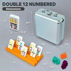 Queensell domino holders wooden trays keep pieces tidy for faster turns