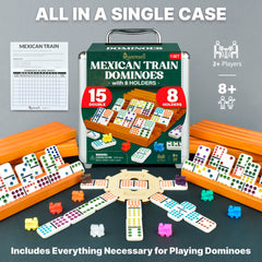 Queensell domino trays for organization to tidy tiles between turns