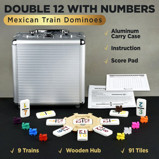 Queensell dominoes aluminum case keeps pieces safe and portable