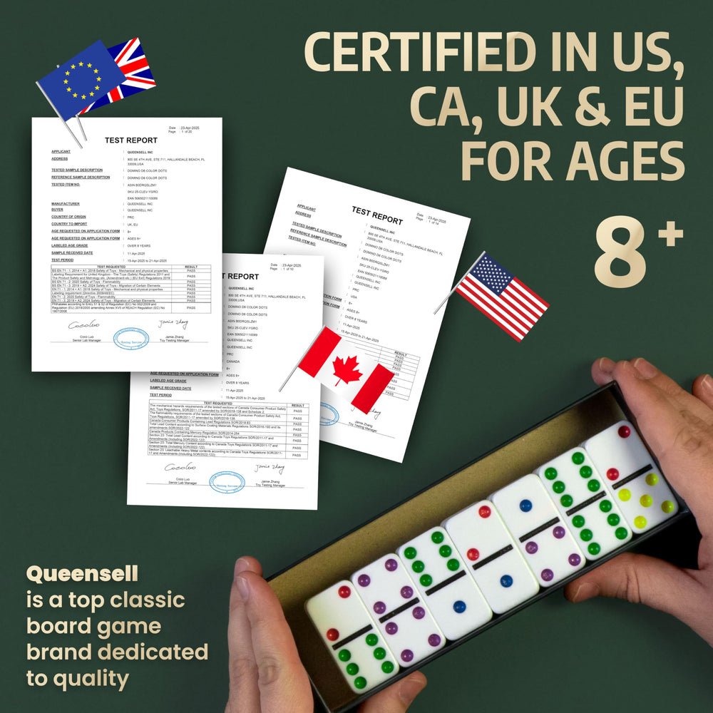 Queensell dominoes ideal for lively family game nights with kids and adults