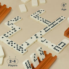 Queensell classic ivory domino tiles with black pips for double-six gameplay