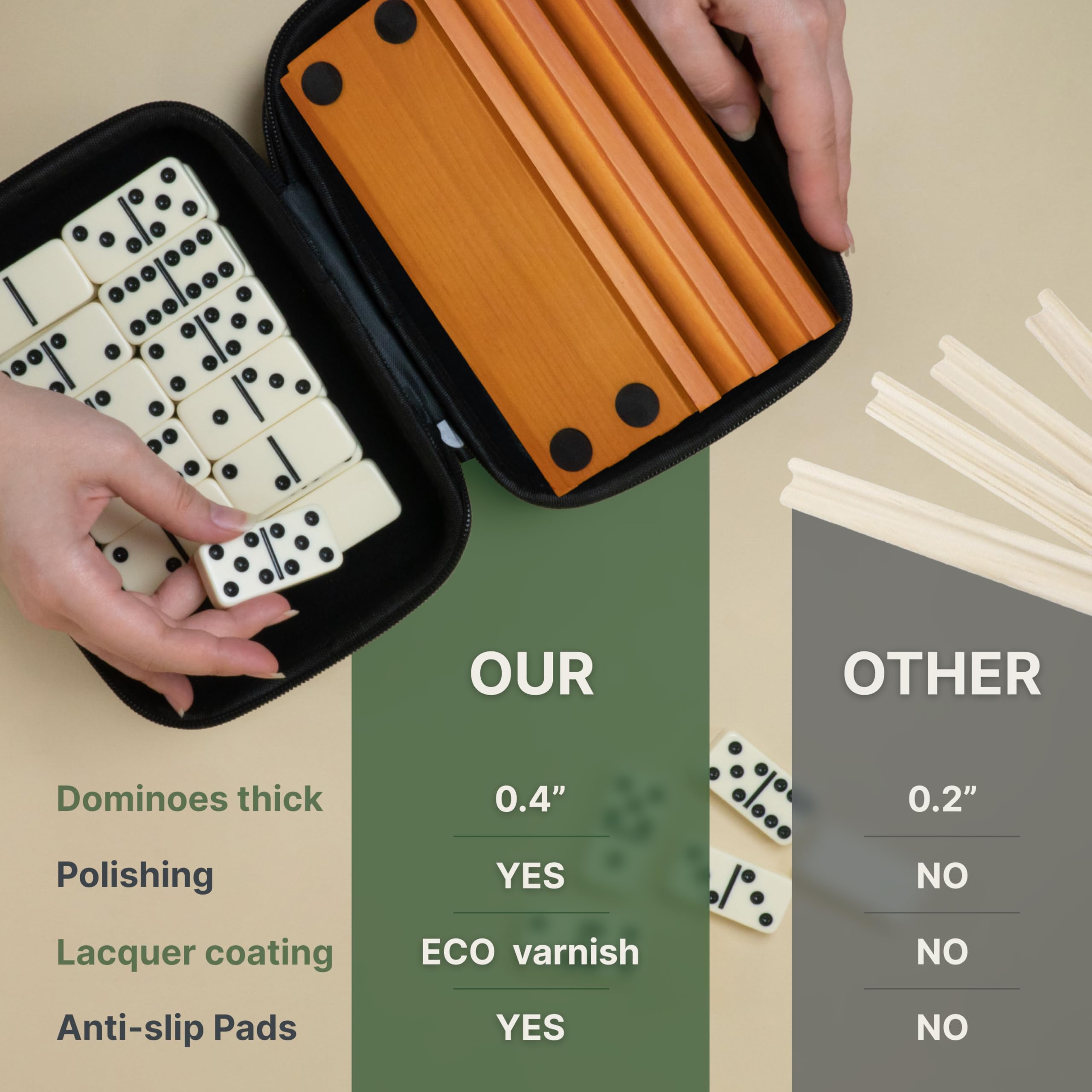 Queensell travel case in compact design for on-the-go domino play