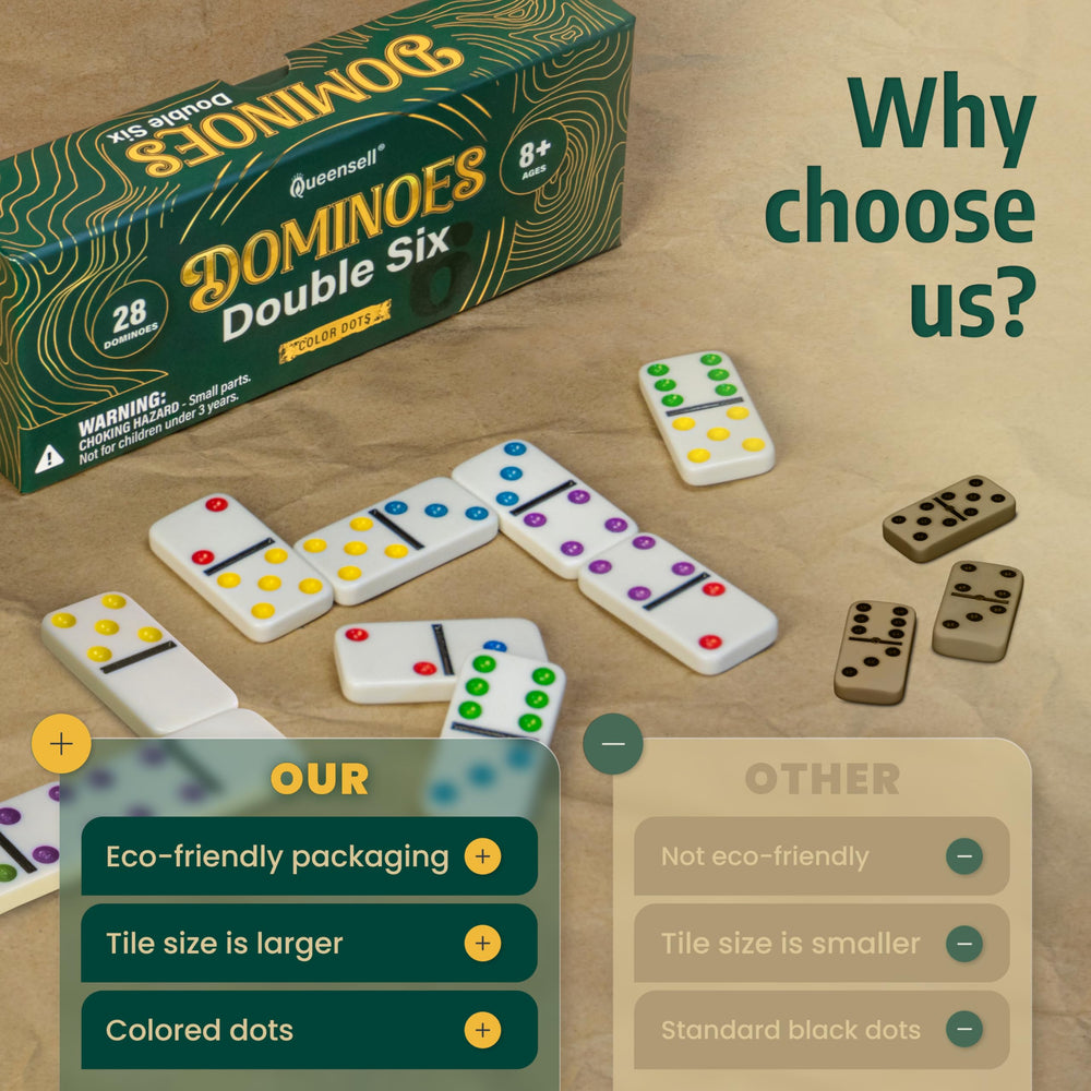 Queensell domino travel gift case for portable family fun on the go