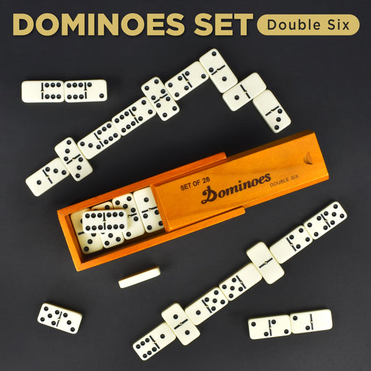 Queensell domino wood case keeps tiles organized and portable.