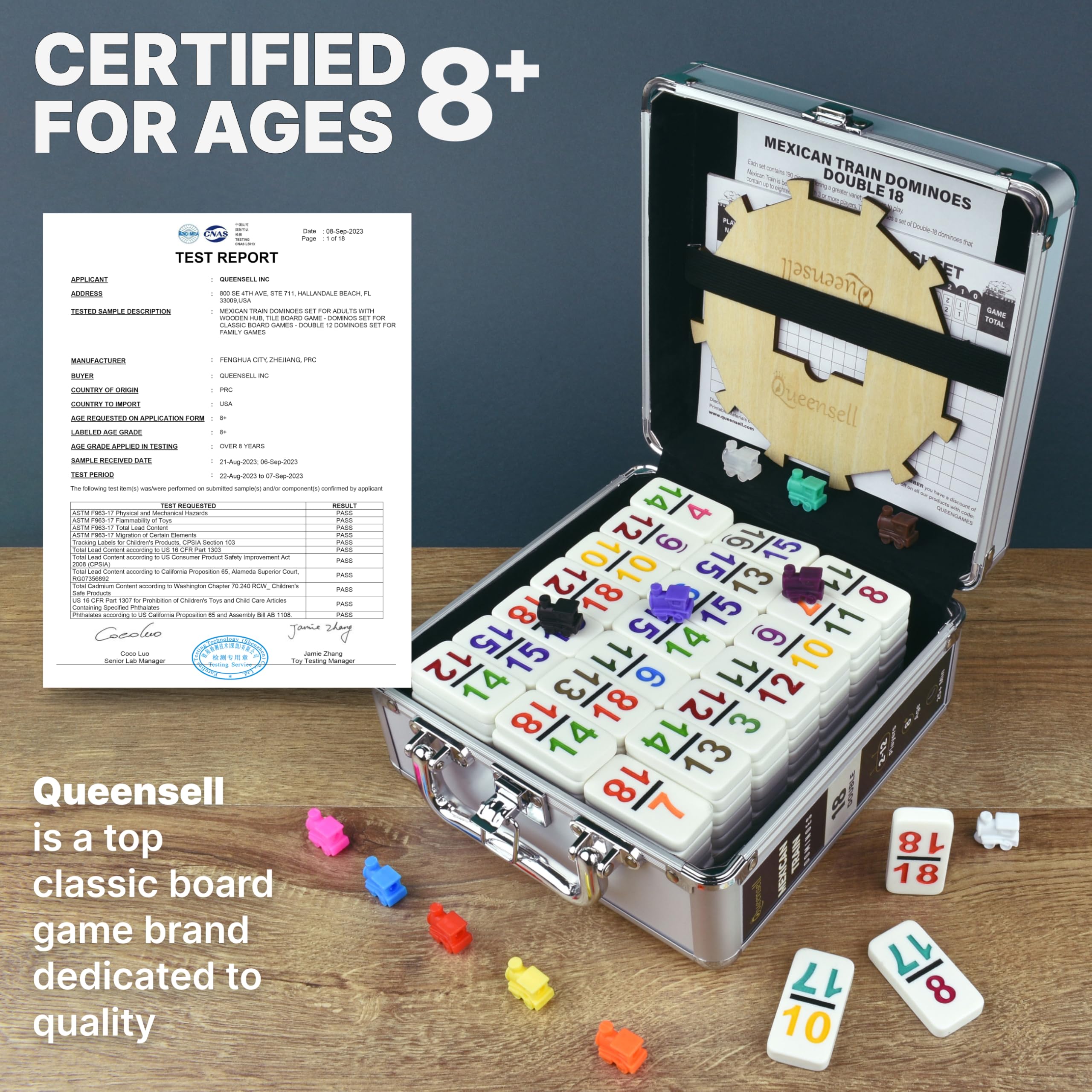 Queensell double-18 dominoes offer extended play for groups