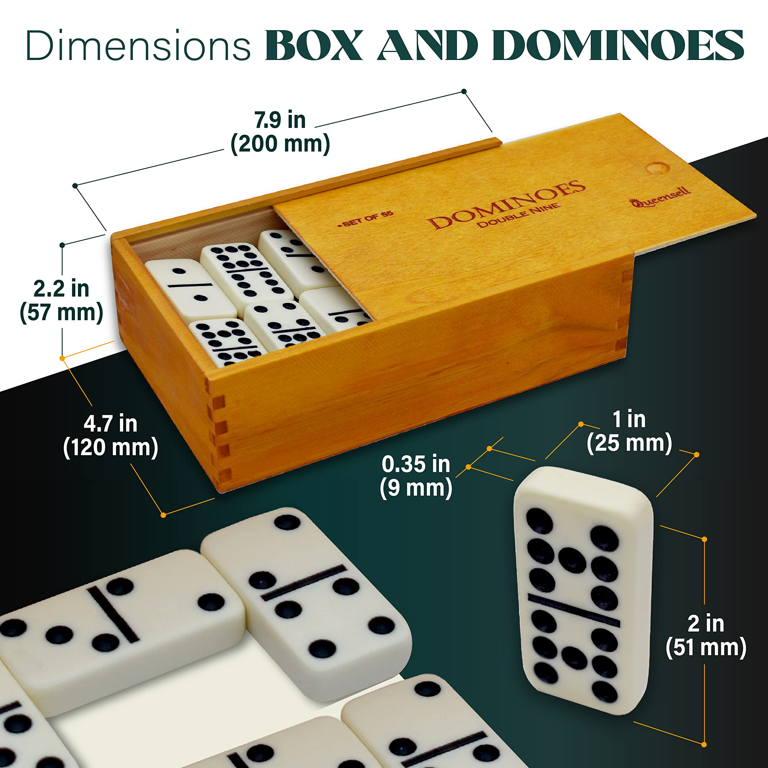 Queensell double-nine domino dots showcase durable, high-quality paint