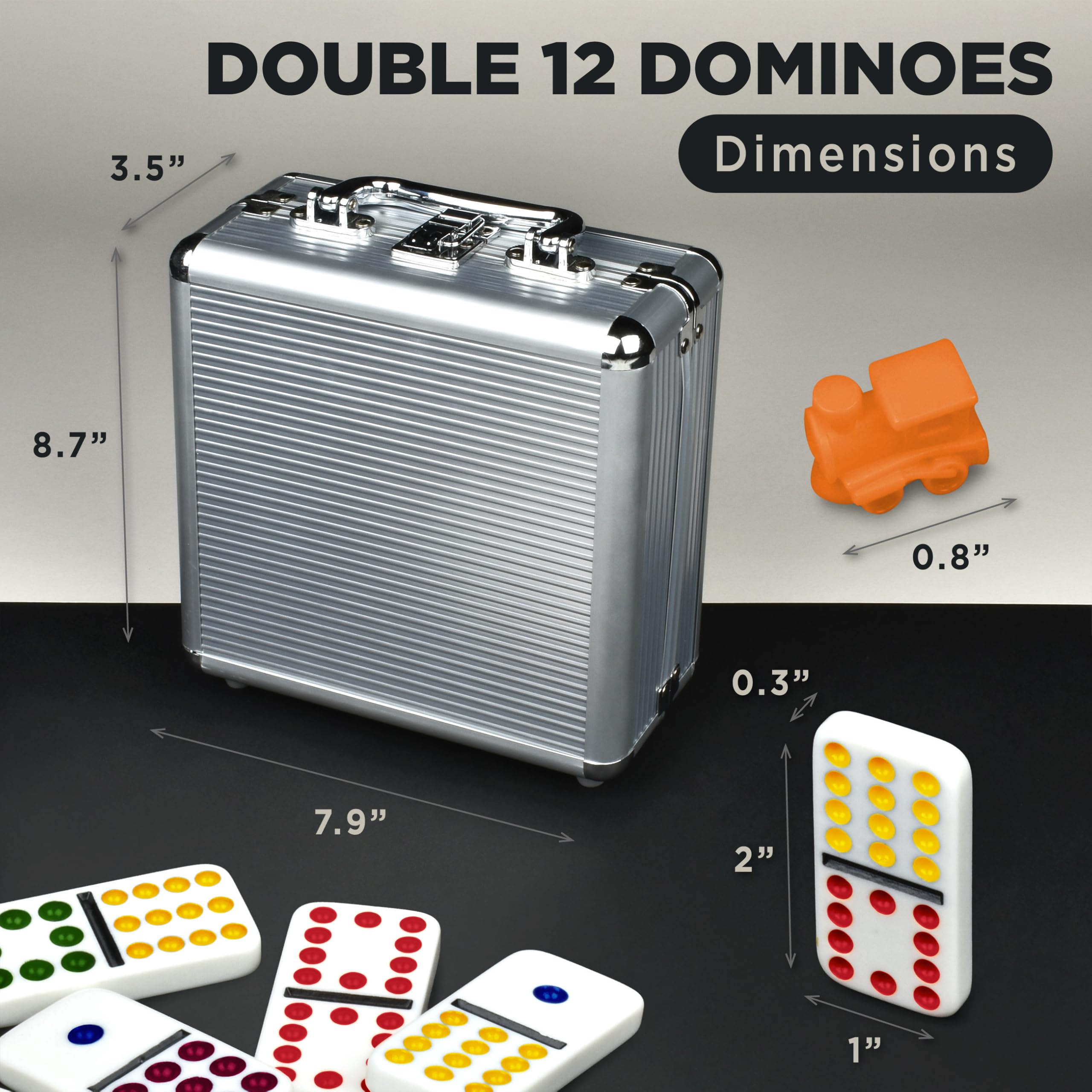 A gift-ready Queensell dominoes set, ideal for birthdays and holidays.
