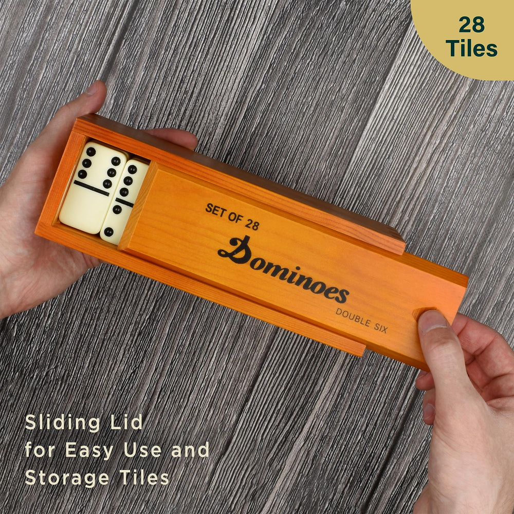 Queensell Jumbo Dominoes 28 tiles illustrate double-six completeness for varied gameplay.
