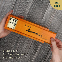 Queensell Jumbo Dominoes 28 tiles illustrate double-six completeness for varied gameplay.