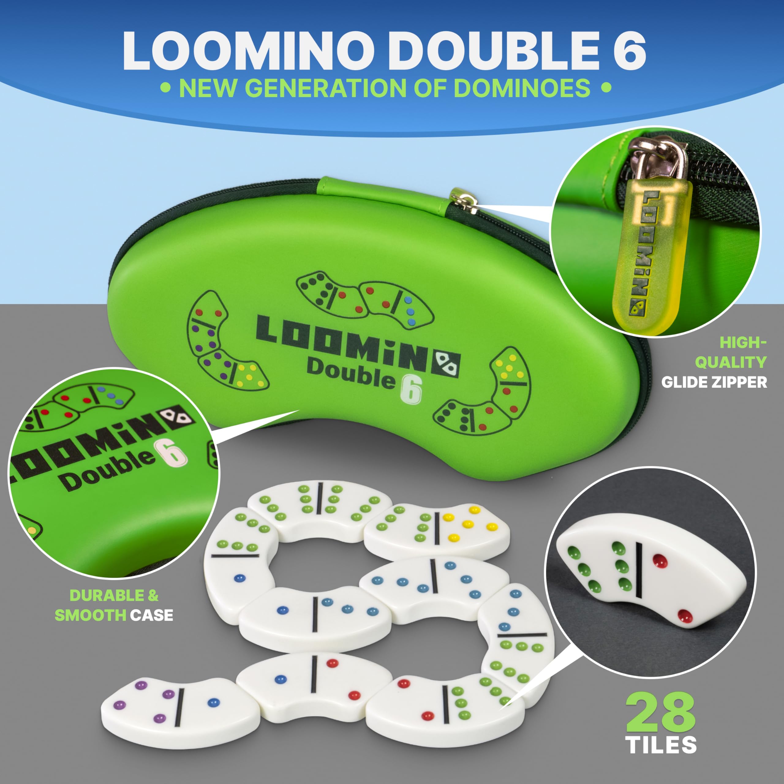 Queensell Loomino curved tiles create circle patterns for imaginative game setups.