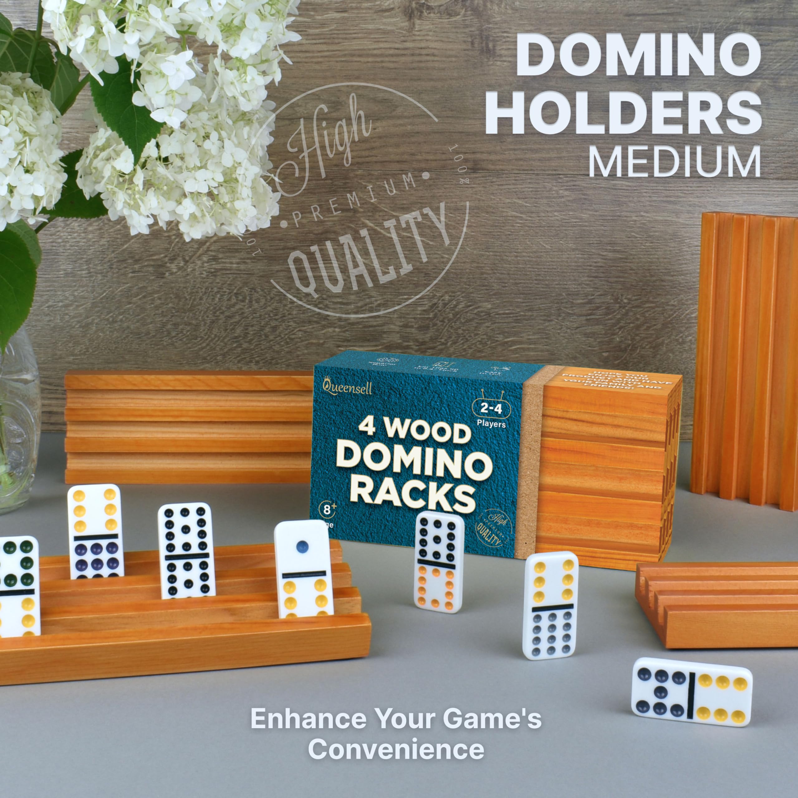 Queensell Mexican Train accessories include four racks for gameplay.