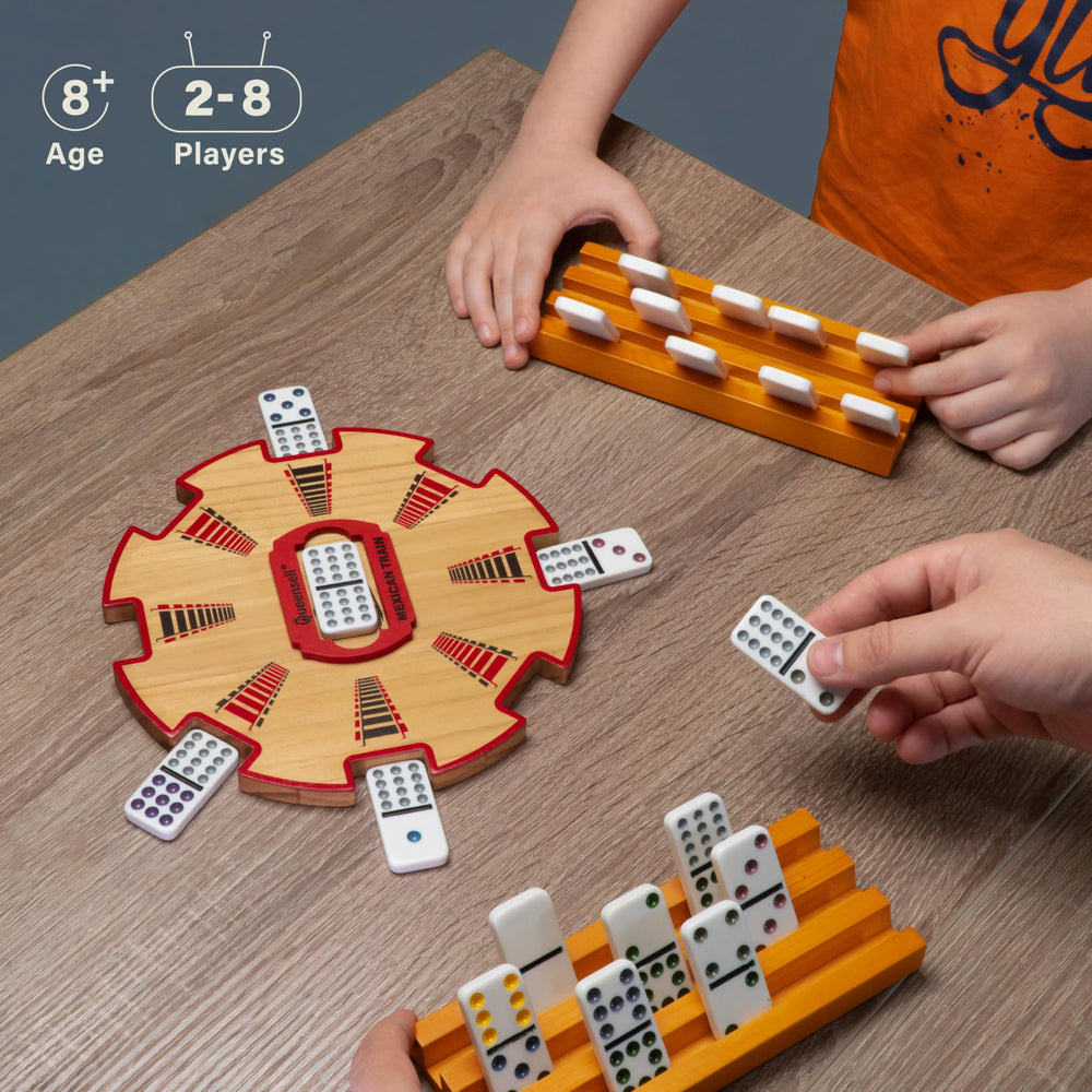 Queensell Mexican Train accessory with dominoes designed for seamless setup.
