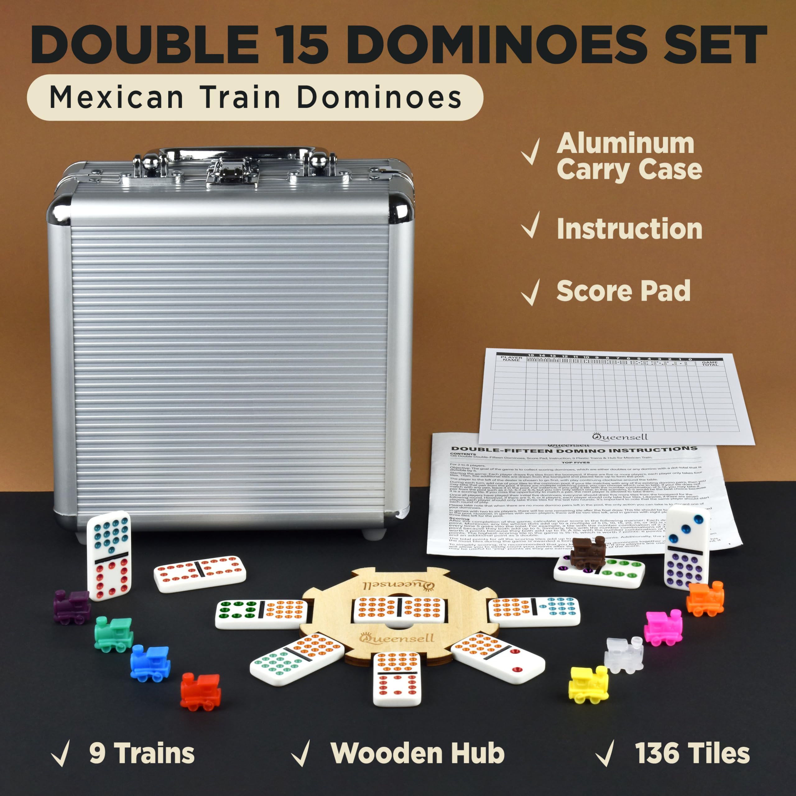 Queensell Mexican Train trains arrangement for dynamic, strategic play.